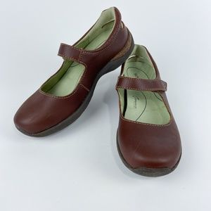 Rogue Brown-Red Mary Jane Cork Flats